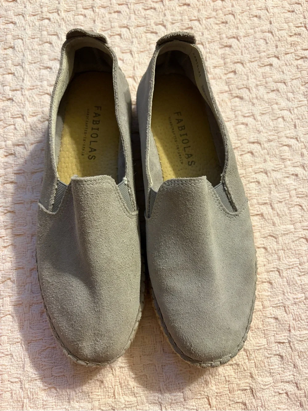 Slip-On Espadrille Flats in Light Gray